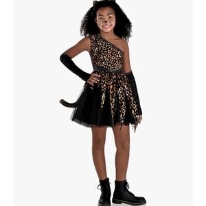 Leopard 5 Piece Halloween Costume Set Size Child Medium 8-10 Years Cheetah Print